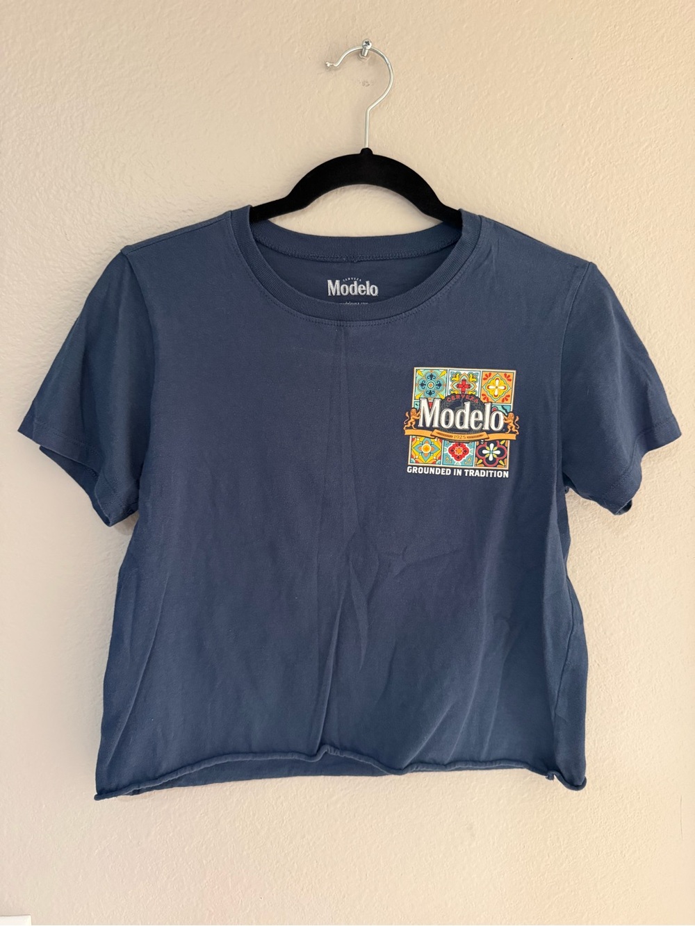 Modelo - Beer - Cerveza - Crop Shirt Tee Tshirt - Medium - Blue - Picture 2 of 2
